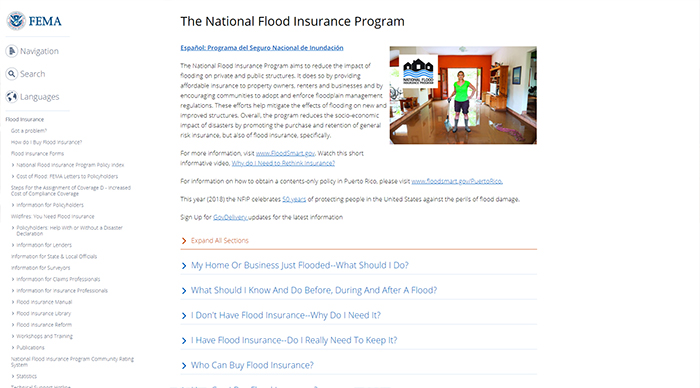 FEMA: National Flood Insurance Program website