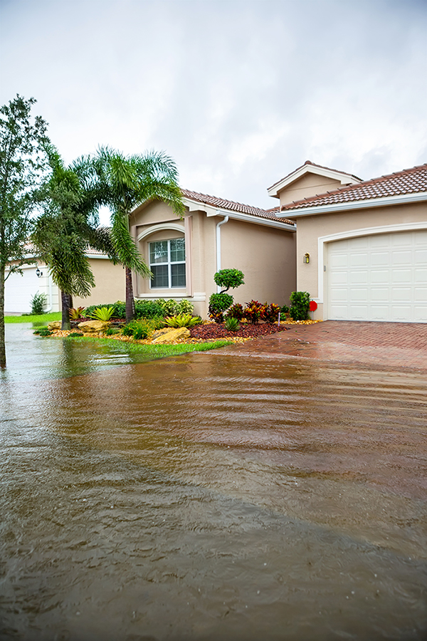 House in flood water